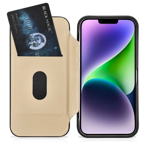 ICarer CE Premium Leather Folio Case skórzane etui iPhone 14 z klapką magnetyczne MagSafe czarny (WMI14220713-BK) ICarer CE Premium Leather Folio Case skórzane etui iPhone 14 z klapką magnetyczne MagSafe czarny (WMI14220713-BK)
