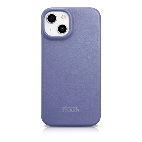 ICarer CE Premium Leather Folio Case skórzane etui iPhone 14 z klapką magnetyczne MagSafe jasnofioletowy (WMI14220713-LP)