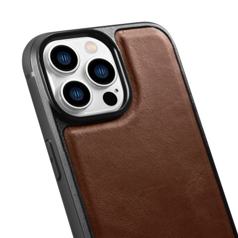 ICarer Leather Oil Wax etui iPhone 14 Pro Max skórzany pokrowiec brązowe (WMI14220720-BN) ICarer Leather Oil Wax etui iPhone 14 Pro Max skórzany pokrowiec brązowe (WMI14220720-BN)