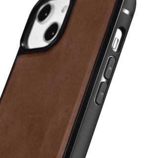 ICarer Leather Oil Wax etui pokryte naturalną skórą do iPhone 14 Pro (kompatybilne z MagSafe) brązowy (WMI14220718-BN)