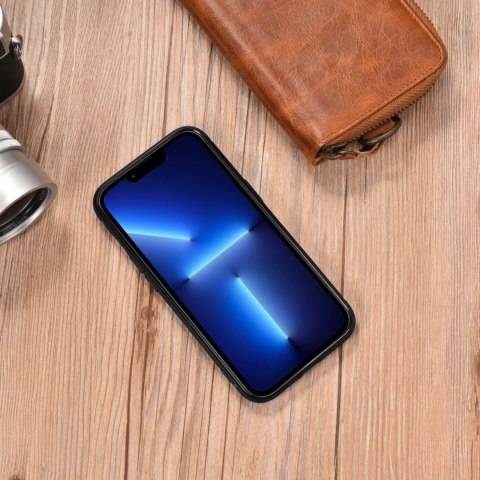 ICarer Leather Oil Wax etui pokryte naturalną skórą do iPhone 14 Pro (kompatybilne z MagSafe) brązowy (WMI14220718-BN)