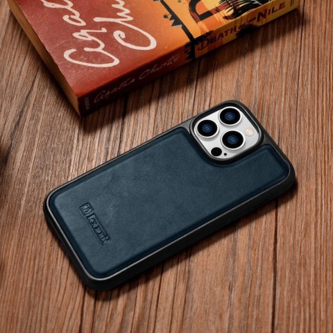 ICarer Leather Oil Wax etui pokryte naturalną skórą do iPhone 14 Pro niebieski (WMI14220718-BU) ICarer Leather Oil Wax etui pokryte naturalną skórą do iPhone 14 Pro niebieski (WMI14220718-BU)