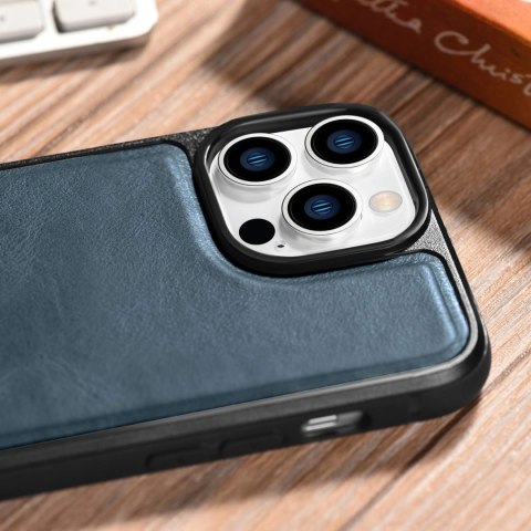 ICarer Leather Oil Wax etui pokryte naturalną skórą do iPhone 14 Pro niebieski (WMI14220718-BU) ICarer Leather Oil Wax etui pokryte naturalną skórą do iPhone 14 Pro niebieski (WMI14220718-BU)