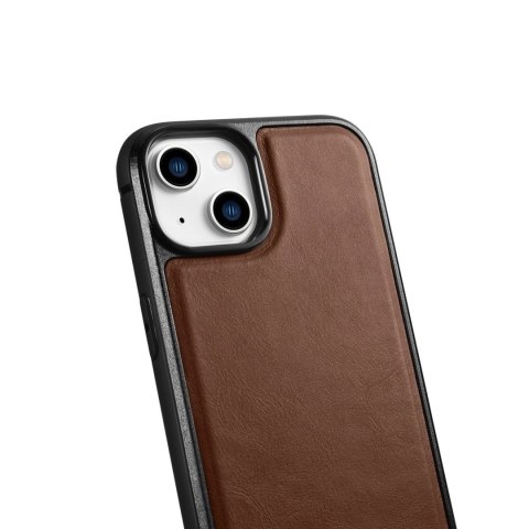 ICarer Leather Oil Wax etui pokryte naturalną skórą do iPhone 14 brązowy (WMI14220717-BN) ICarer Leather Oil Wax etui pokryte naturalną skórą do iPhone 14 brązowy (WMI14220717-BN)