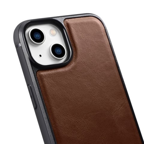 ICarer Leather Oil Wax etui pokryte naturalną skórą do iPhone 14 brązowy (WMI14220717-BN) ICarer Leather Oil Wax etui pokryte naturalną skórą do iPhone 14 brązowy (WMI14220717-BN)
