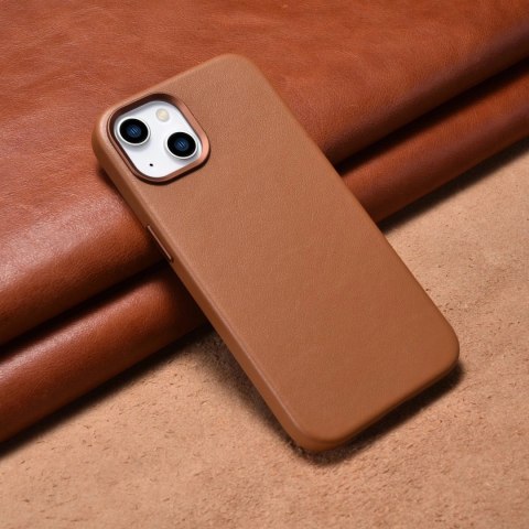 ICarer Case Leather pokrowiec etui z naturalnej skóry do iPhone 14 Plus brązowy (kompatybilne z MagSafe) ICarer Case Leather pokrowiec etui z naturalnej skóry do iPhone 14 Plus brązowy (kompatybilne z MagSafe)