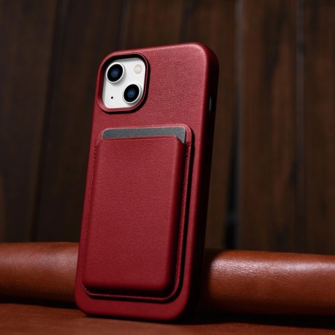 ICarer Case Leather pokrowiec etui z naturalnej skóry do iPhone 14 Plus czerwony (kompatybilne z MagSafe) ICarer Case Leather pokrowiec etui z naturalnej skóry do iPhone 14 Plus czerwony (kompatybilne z MagSafe)
