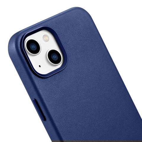 ICarer Case Leather pokrowiec etui z naturalnej skóry do iPhone 14 Plus niebieski (kompatybilne z MagSafe) ICarer Case Leather pokrowiec etui z naturalnej skóry do iPhone 14 Plus niebieski (kompatybilne z MagSafe)
