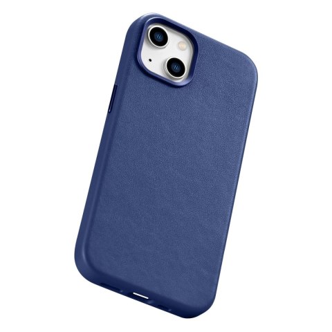 ICarer Case Leather pokrowiec etui z naturalnej skóry do iPhone 14 Plus niebieski (kompatybilne z MagSafe) ICarer Case Leather pokrowiec etui z naturalnej skóry do iPhone 14 Plus niebieski (kompatybilne z MagSafe)
