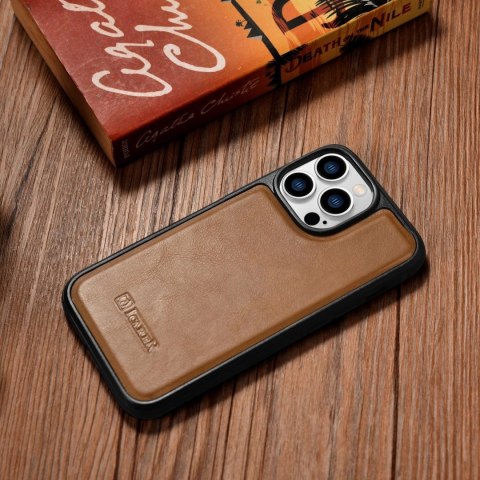 ICarer Leather Oil Wax etui iPhone 14 Pro Max skórzany pokrowiec brązowe (WMI14220720-TN) ICarer Leather Oil Wax etui iPhone 14 Pro Max skórzany pokrowiec brązowe (WMI14220720-TN)