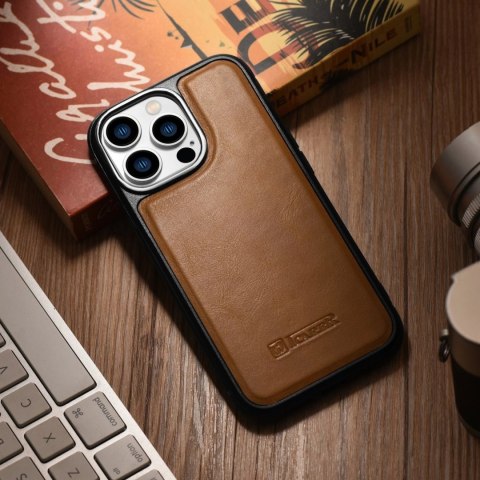 ICarer Leather Oil Wax etui iPhone 14 Pro Max skórzany pokrowiec brązowe (WMI14220720-TN) ICarer Leather Oil Wax etui iPhone 14 Pro Max skórzany pokrowiec brązowe (WMI14220720-TN)