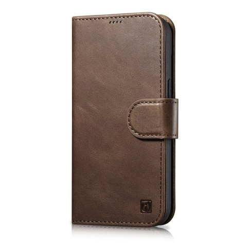 ICarer Oil Wax Wallet Case 2in1 etui iPhone 14 Plus skórzany pokrowiec z klapką Anti-RFID brązowy (WMI14220723-BN) ICarer Oil Wax Wallet Case 2in1 etui iPhone 14 Plus skórzany pokrowiec z klapką Anti-RFID brązowy (WMI14220723-BN)