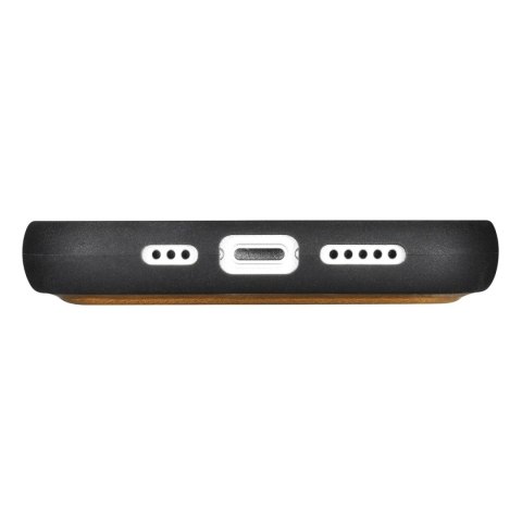 ICarer Oil Wax Wallet Case 2in1 etui iPhone 14 Pro skórzany pokrowiec z klapką Anti-RFID brązowy (WMI14220722-TN)
