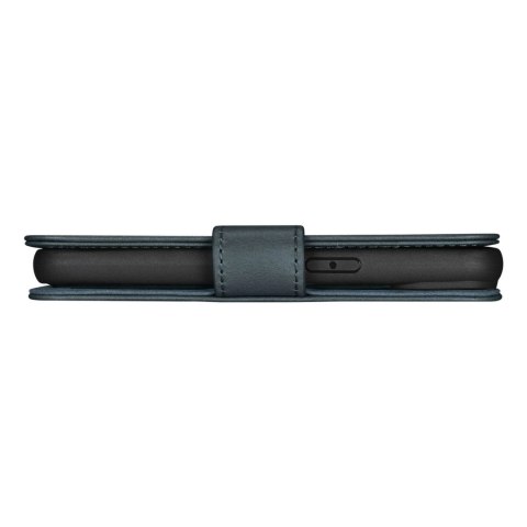 ICarer Oil Wax Wallet Case 2in1 etui iPhone 14 Pro skórzany pokrowiec z klapką Anti-RFID niebieski (WMI14220722-BU)