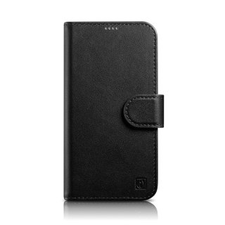 ICarer Wallet Case 2in1 etui iPhone 14 Pro Max skórzany pokrowiec z klapką Anti-RFID czarny (WMI14220728-BK)