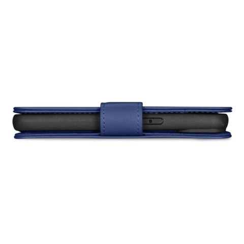 ICarer Wallet Case 2in1 etui iPhone 14 Pro skórzany pokrowiec z klapką Anti-RFID niebieski (WMI14220726-BU)