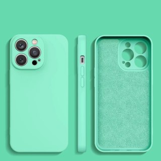 Silicone case etui iPhone 13 Pro silikonowy pokrowiec miętowozielone