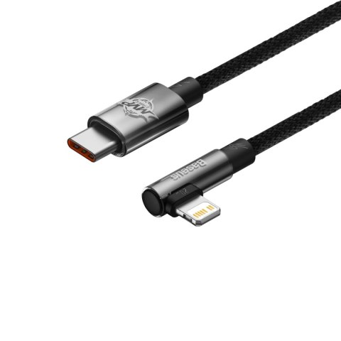 Kabel Baseus CAVP000201 kątowy Lightning - USB-C 20W 480Mb/s 1m - czarny Kabel Baseus CAVP000201 kątowy Lightning - USB-C 20W 480Mb/s 1m - czarny