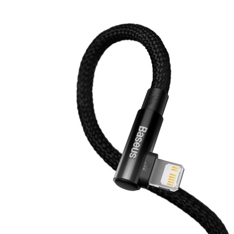 Kabel Baseus CAVP000201 kątowy Lightning - USB-C 20W 480Mb/s 1m - czarny Kabel Baseus CAVP000201 kątowy Lightning - USB-C 20W 480Mb/s 1m - czarny