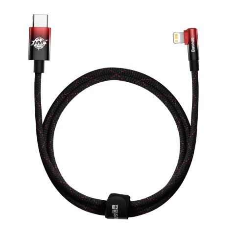 Kabel Baseus CAVP000220 kątowy Lightning - USB-C PD 20W 480Mb/s 1m - czerwony Kabel Baseus CAVP000220 kątowy Lightning - USB-C PD 20W 480Mb/s 1m - czerwony