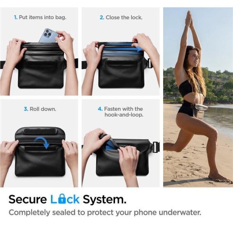 Torba Spigen Aqua Shield A620 wodoodporna biodrowa IPX8 - czarna Torba Spigen Aqua Shield A620 wodoodporna biodrowa IPX8 - czarna