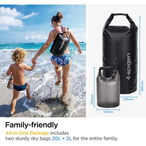 Torba Spigen Aqua Shield A630 wodoodporna 20 l + torba 2 l - czarna