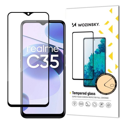 Wozinsky super wytrzymałe szkło hartowane Full Glue na cały ekran z ramką Case Friendly Realme C35 czarny Wozinsky super wytrzymałe szkło hartowane Full Glue na cały ekran z ramką Case Friendly Realme C35 czarny