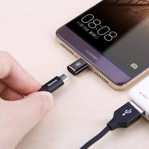 Baseus adapter OTG microUSB - USB-C czarny Baseus adapter OTG microUSB - USB-C czarny