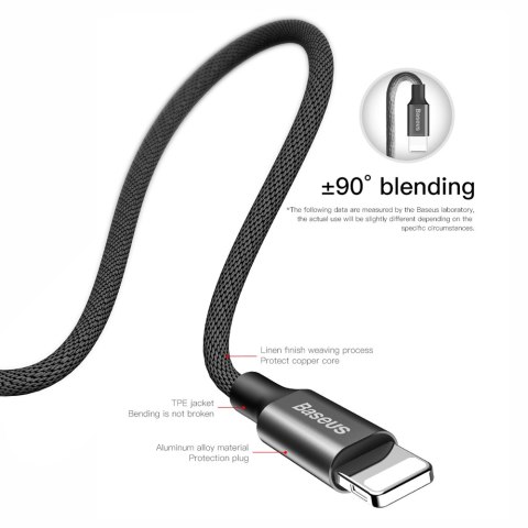 Baseus kabel Yiven USB - Lightning 1,8 m 2A czarny Baseus kabel Yiven USB - Lightning 1,8 m 2A czarny