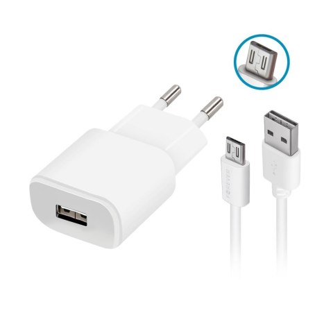 Forever ładowarka sieciowa TC-01 1x USB 2A biała + kabel microUSB Forever ładowarka sieciowa TC-01 1x USB 2A biała + kabel microUSB