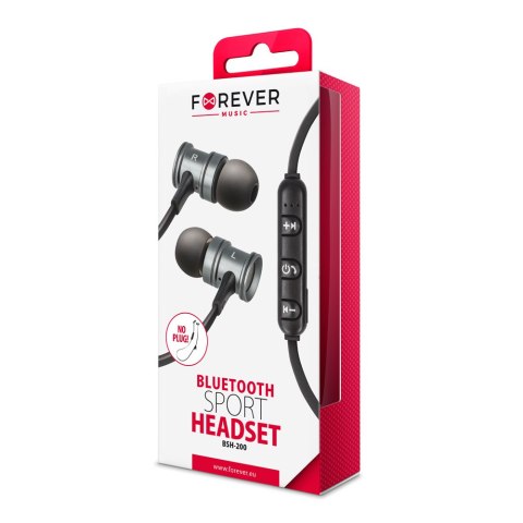 Forever słuchawki Bluetooth BSH-200 nauszne srebrne Forever słuchawki Bluetooth BSH-200 nauszne srebrne