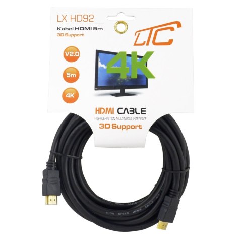 Kabel HDMI-HDMI (v2.0 | 4K | 5 m) czarny Kabel HDMI-HDMI (v2.0 | 4K | 5 m) czarny
