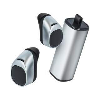 Słuchawki bluetooth Forever z etui ładującym TWE-200 srebrne