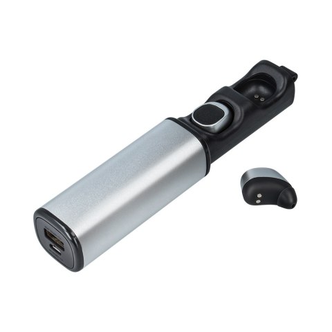 Słuchawki bluetooth Forever z etui ładującym TWE-200 srebrne Słuchawki bluetooth Forever z etui ładującym TWE-200 srebrne