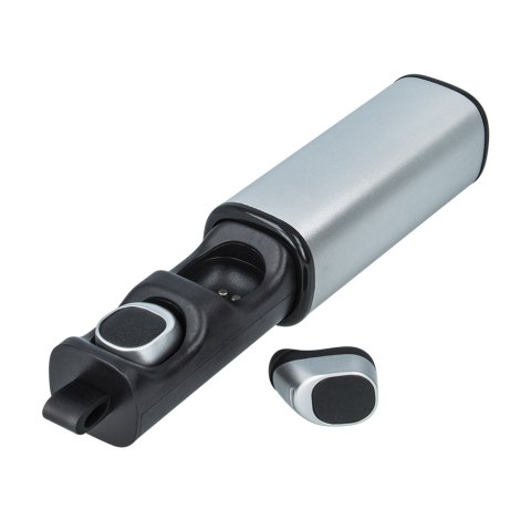 Słuchawki bluetooth Forever z etui ładującym TWE-200 srebrne Słuchawki bluetooth Forever z etui ładującym TWE-200 srebrne