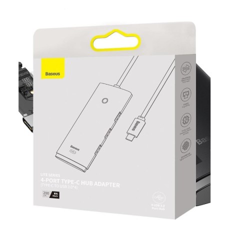 Baseus adapter HUB Lite USB-C do 4x USB 3.0 2,0m czarny Baseus adapter HUB Lite USB-C do 4x USB 3.0 2,0m czarny
