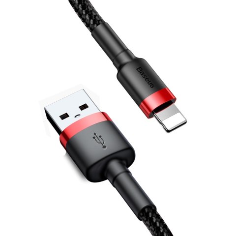 Baseus kabel Cafule USB - Lightning 1,0 m 2,4A czerwono-czarny Baseus kabel Cafule USB - Lightning 1,0 m 2,4A czerwono-czarny