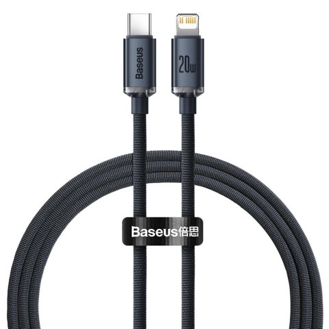 Baseus kabel Crystal Shine USB-C - Lightning 1,2 m 20W czarny Baseus kabel Crystal Shine USB-C - Lightning 1,2 m 20W czarny
