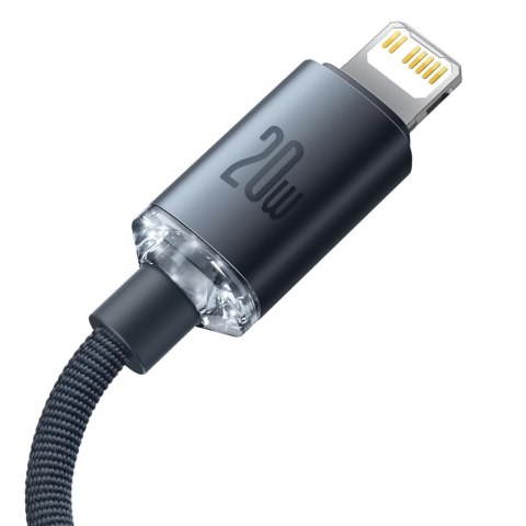 Baseus kabel Crystal Shine USB-C - Lightning 1,2 m 20W czarny Baseus kabel Crystal Shine USB-C - Lightning 1,2 m 20W czarny