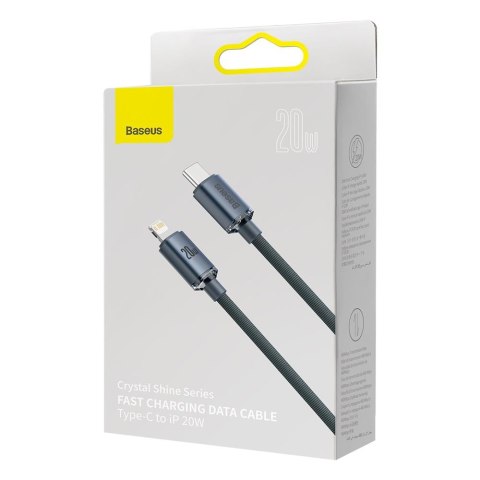Baseus kabel Crystal Shine USB-C - Lightning 1,2 m 20W czarny Baseus kabel Crystal Shine USB-C - Lightning 1,2 m 20W czarny