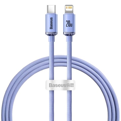 Baseus kabel Crystal Shine USB-C - Lightning 1,2 m 20W fioletowy Baseus kabel Crystal Shine USB-C - Lightning 1,2 m 20W fioletowy