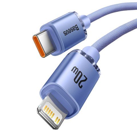 Baseus kabel Crystal Shine USB-C - Lightning 1,2 m 20W fioletowy Baseus kabel Crystal Shine USB-C - Lightning 1,2 m 20W fioletowy