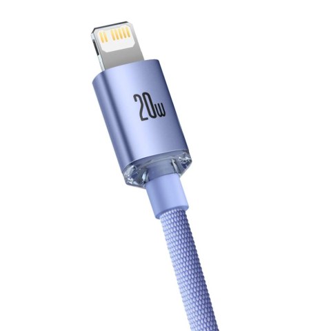 Baseus kabel Crystal Shine USB-C - Lightning 1,2 m 20W fioletowy Baseus kabel Crystal Shine USB-C - Lightning 1,2 m 20W fioletowy