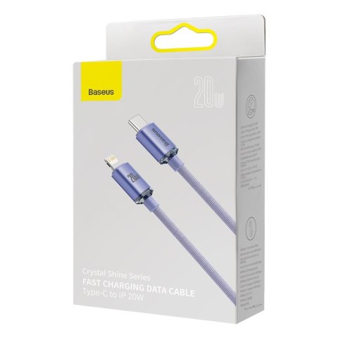 Baseus kabel Crystal Shine USB-C - Lightning 1,2 m 20W fioletowy Baseus kabel Crystal Shine USB-C - Lightning 1,2 m 20W fioletowy