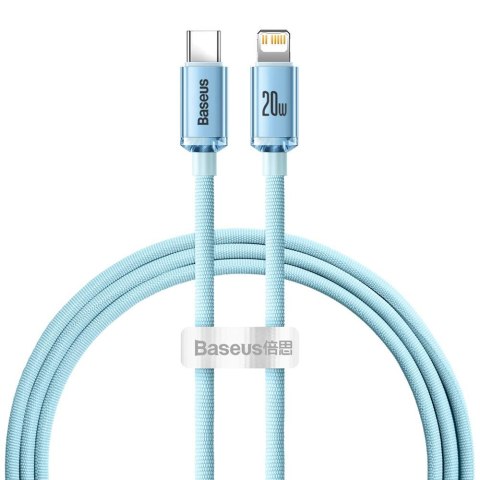 Baseus kabel Crystal Shine USB-C - Lightning 1,2 m 20W jasno-niebieski Baseus kabel Crystal Shine USB-C - Lightning 1,2 m 20W jasno-niebieski