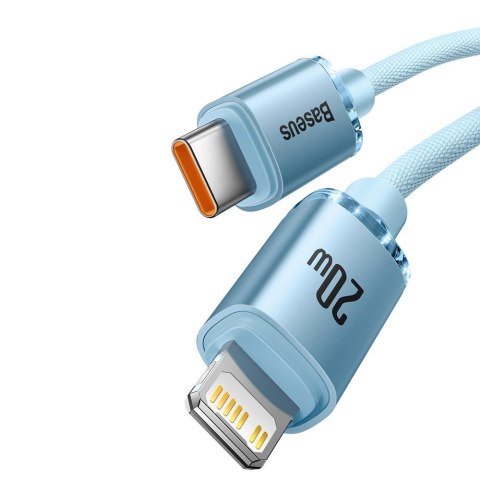Baseus kabel Crystal Shine USB-C - Lightning 1,2 m 20W jasno-niebieski Baseus kabel Crystal Shine USB-C - Lightning 1,2 m 20W jasno-niebieski