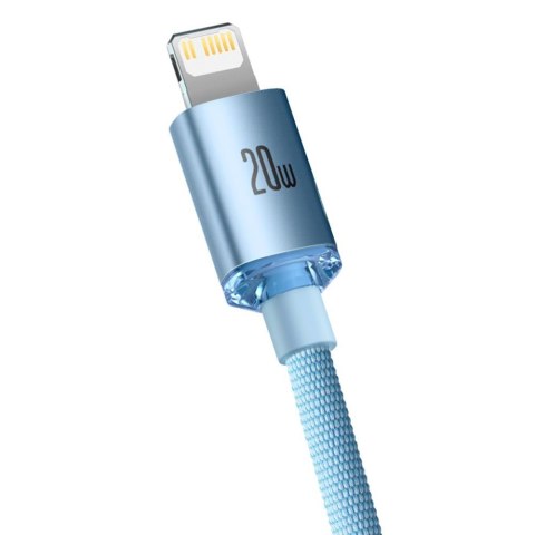 Baseus kabel Crystal Shine USB-C - Lightning 1,2 m 20W jasno-niebieski Baseus kabel Crystal Shine USB-C - Lightning 1,2 m 20W jasno-niebieski