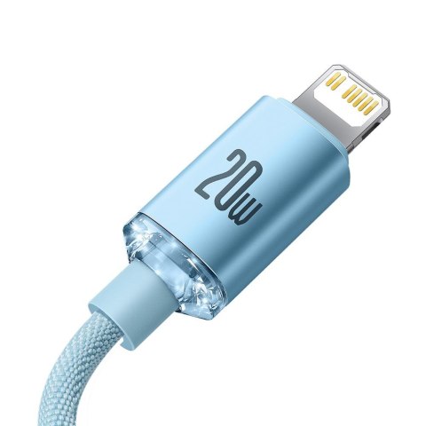Baseus kabel Crystal Shine USB-C - Lightning 1,2 m 20W jasno-niebieski Baseus kabel Crystal Shine USB-C - Lightning 1,2 m 20W jasno-niebieski