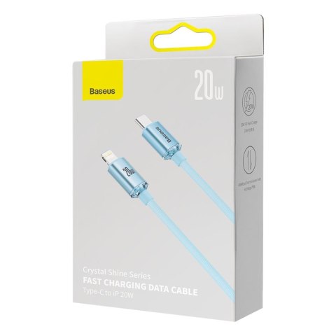 Baseus kabel Crystal Shine USB-C - Lightning 1,2 m 20W jasno-niebieski Baseus kabel Crystal Shine USB-C - Lightning 1,2 m 20W jasno-niebieski