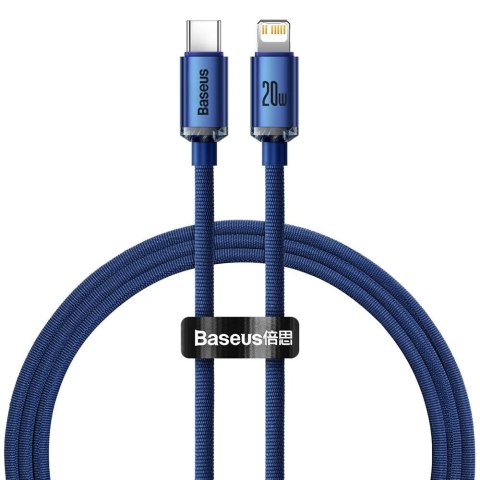 Baseus kabel Crystal Shine USB-C - Lightning 1,2 m 20W niebieski Baseus kabel Crystal Shine USB-C - Lightning 1,2 m 20W niebieski